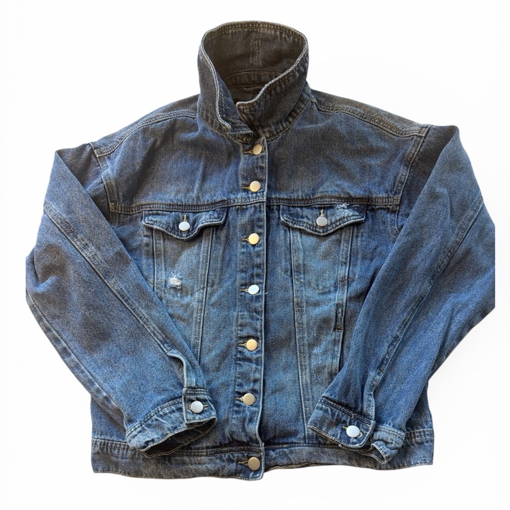 EUC Fashion Nova Let’s Wrap It Up Denim Jacket Women's Size XL (KB1)